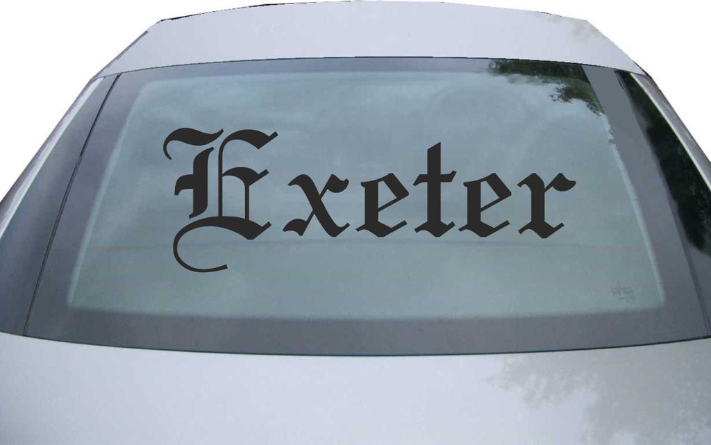 Indigos UG - Aufkleber Heckscheibe & Motorklappe DE6623 - schwarz - 600x210 mm - Exeter - Auto Scheiben Fenster Heckklappe Tuning Racing JDM - Die cut