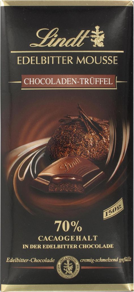 Lindt - EDELBITTER MOUSSE - Chocoladen Trüffel - Tafel 150g Produktbild 