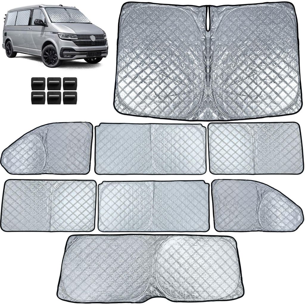 Für VW Bus Transporter T6 T6.1 ab 2019- Sonnenschutz Verdunklung 8-teilig Thermo in der Farbe von Carparts-Online GmbH