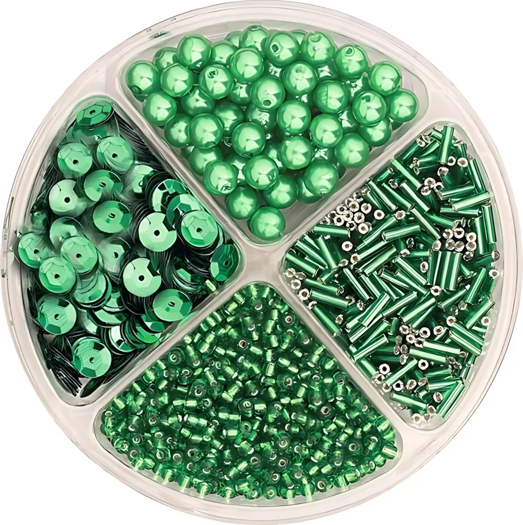 KNORR prandell 216116442 Mélange de perles et paillettes vert Ø 9 cm