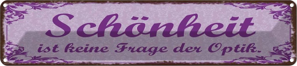 vianmo Blechschild 10x46 cm Schönheit keine Frage der Optik Spruch Zitat