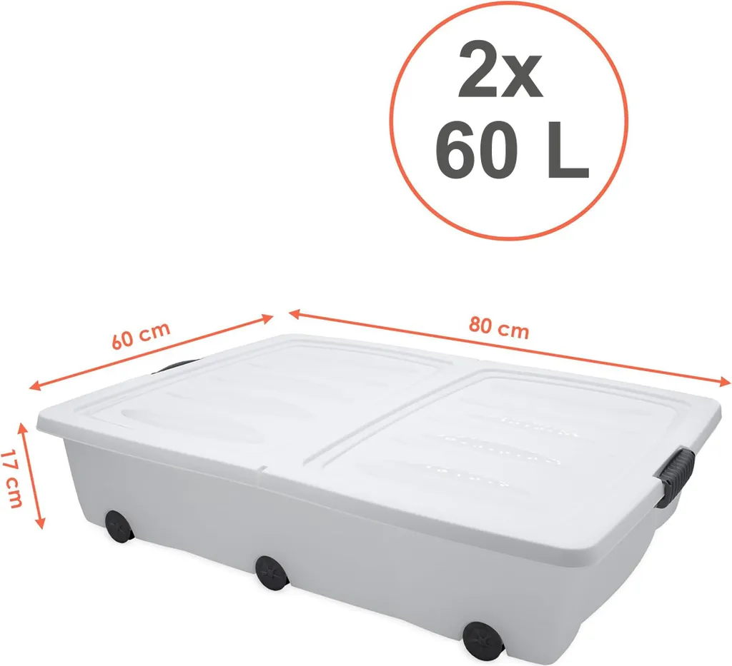 Commode de Lit XXL Blanche 3.02 : Lot de 2 avec Grande Capacité de Stockage - 2