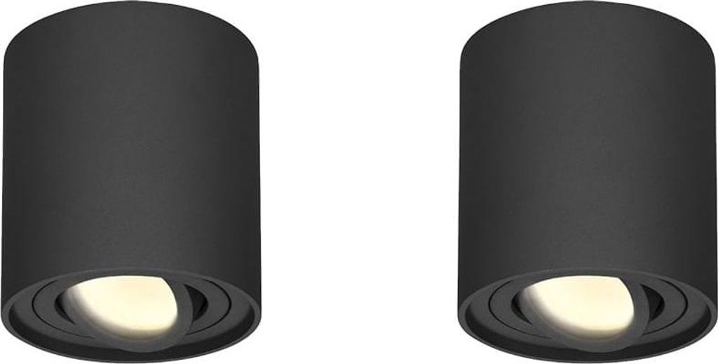 hoftronic LED Aufbaustrahler Ray 4W 345lm 2700K Schwarz GU10 IP20