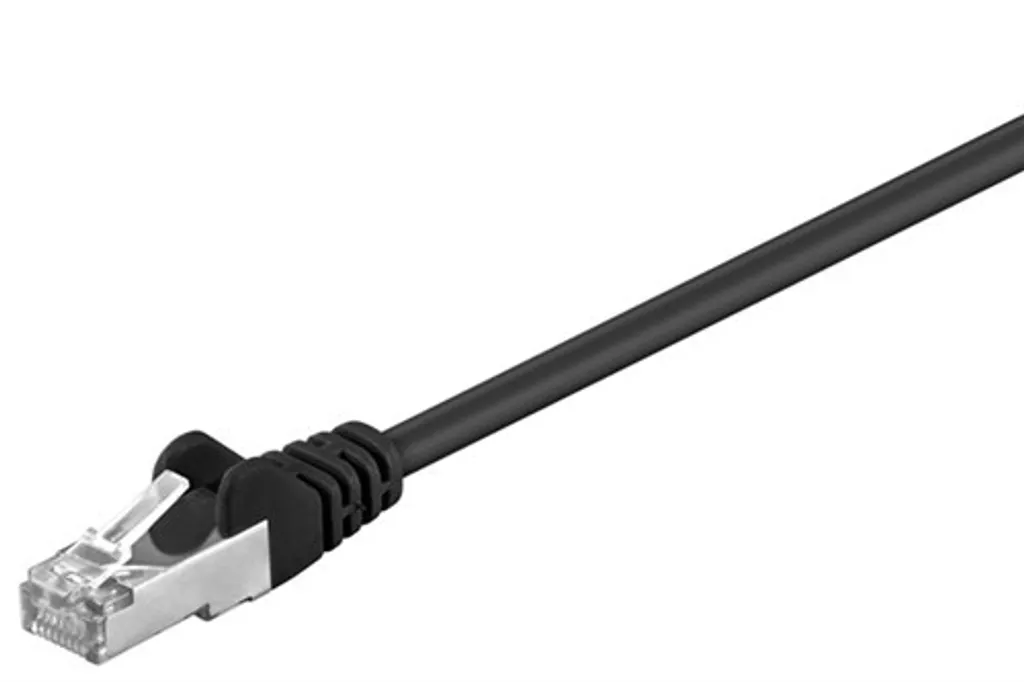 Câble patch RJ45 CAT 5e F/UTP noir 10m Goobay pour réseau Ethernet 5x