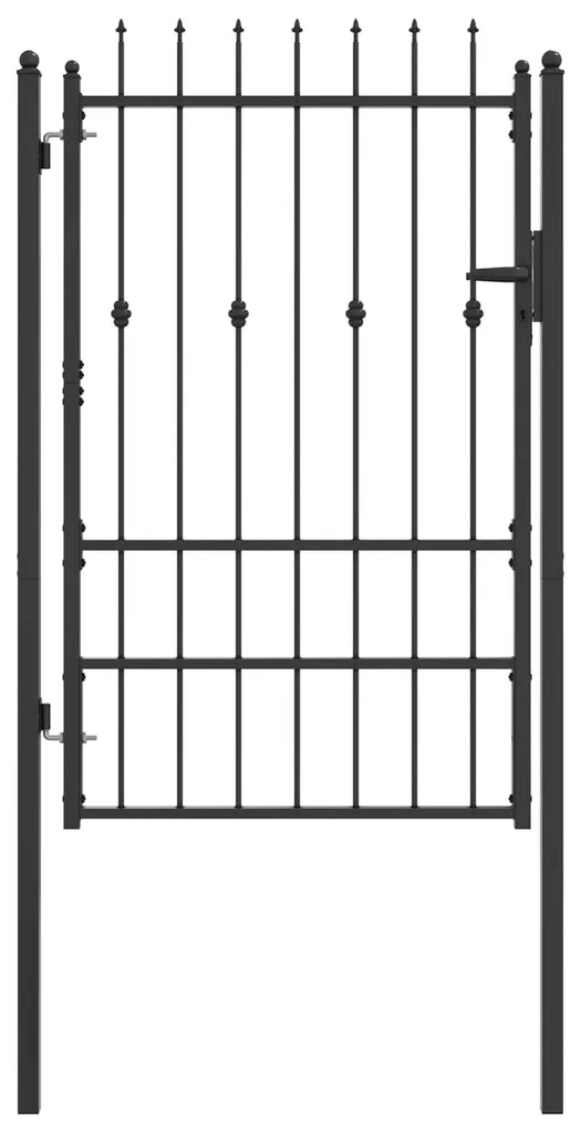 Portail de clôture vidaXL Asten noir en acier avec serrure 150 x 88 cm