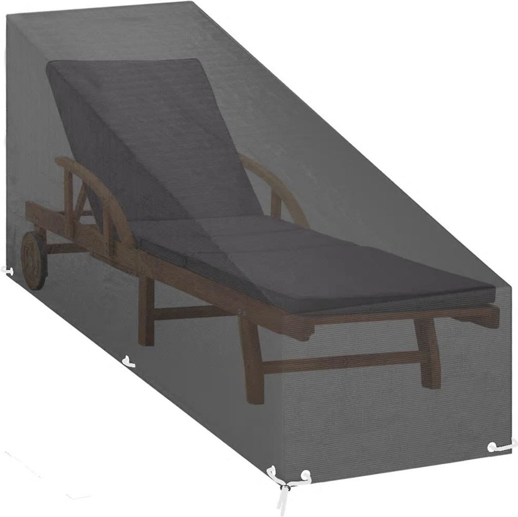 A lounge chair covered by a protective cover.