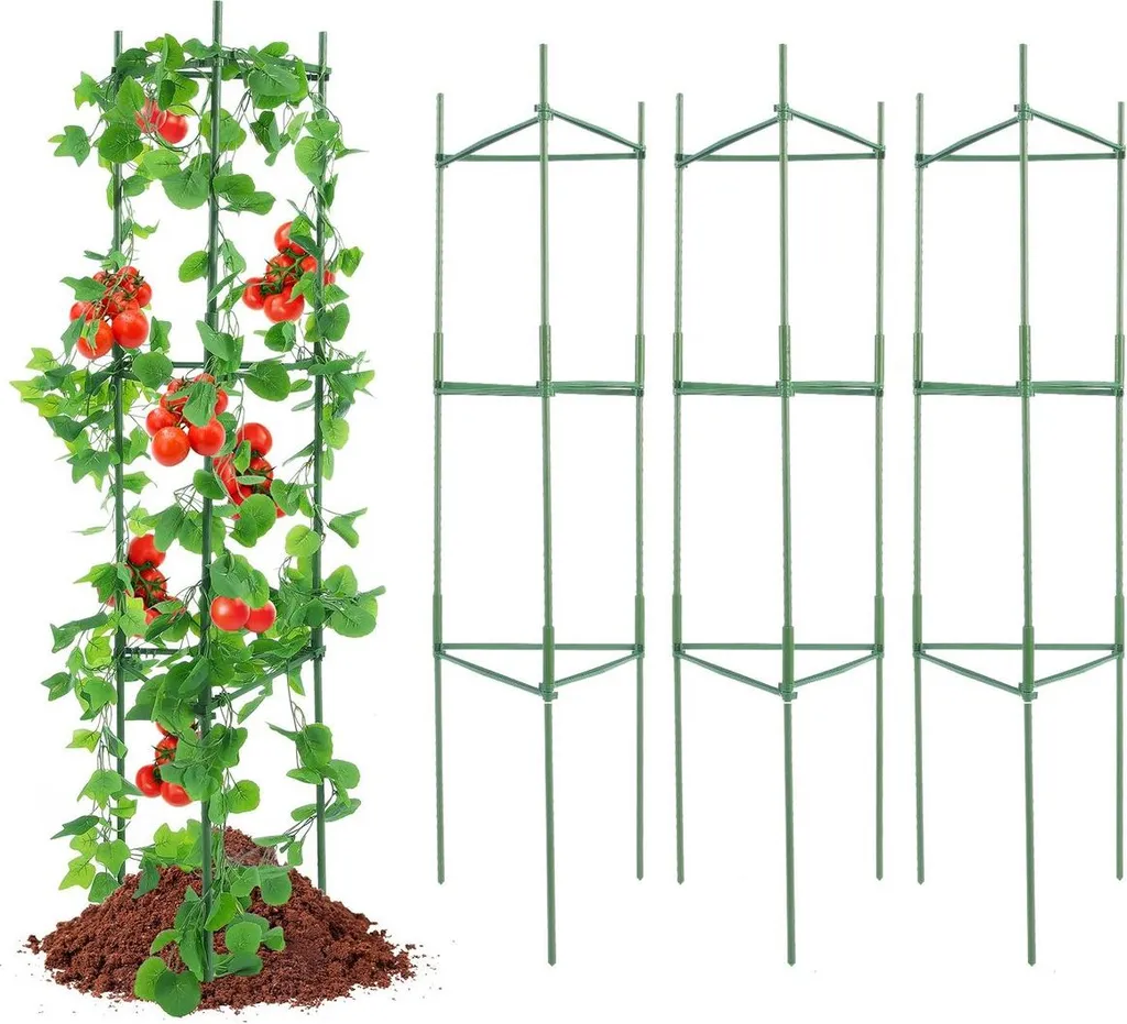 Supports pour Plants de Tomates 122 cm - Kit de 6 Tuteurs Verticaux XL - 10