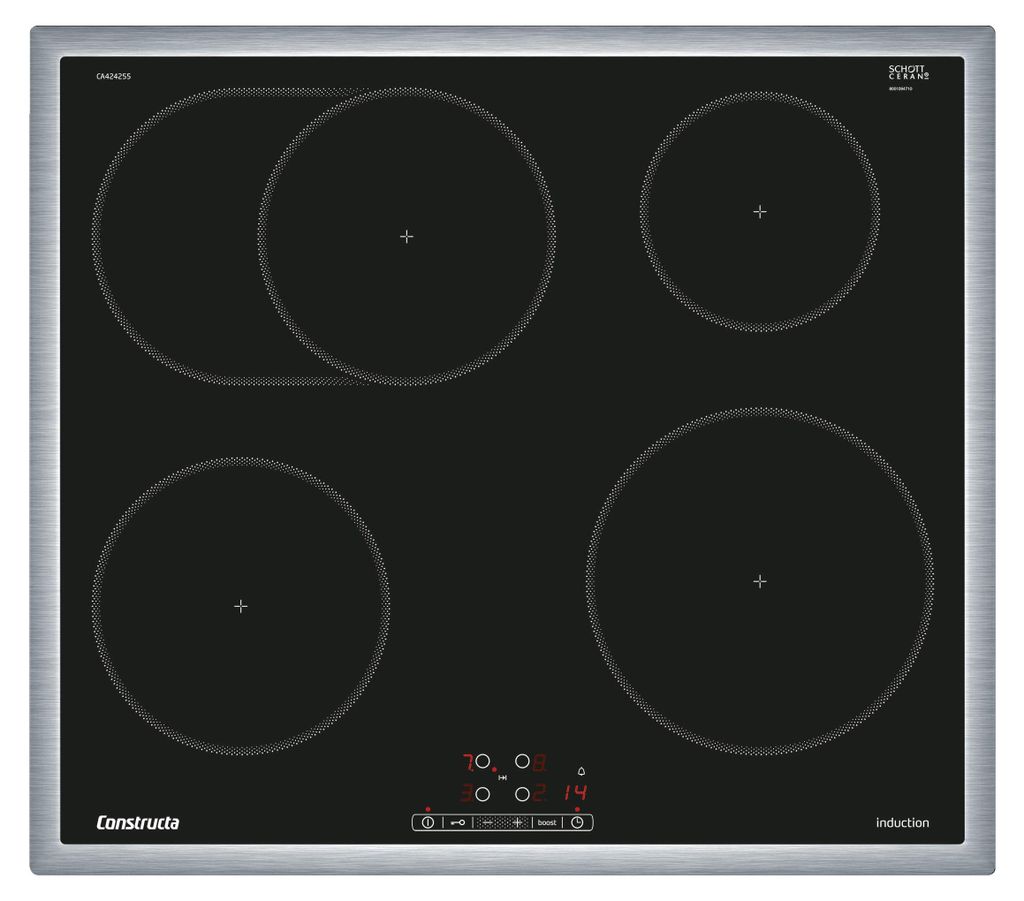 Constructa Table de cuisson à induction, 60 cm, Avec cadre Image du produit 