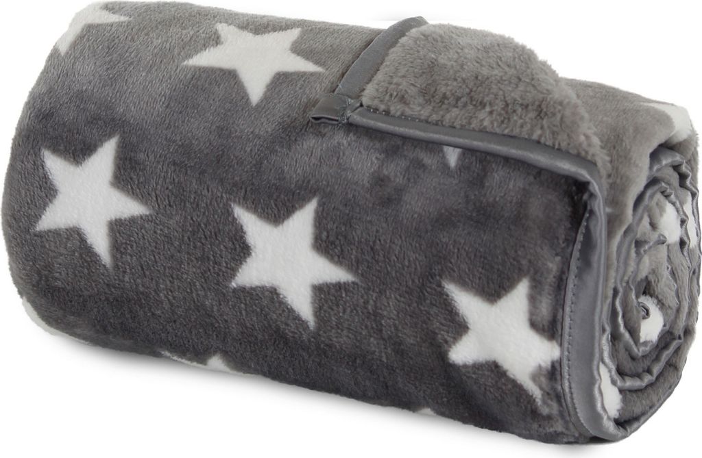 babybay Kuscheldecke, dunkelgrau Sterne weiß