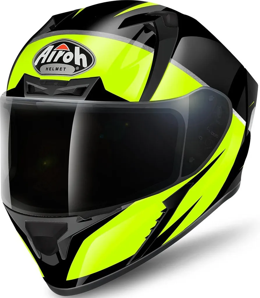 Casque Airoh Valor Eclipse Noir Jaune Taille L 59-60 pour Moto Route