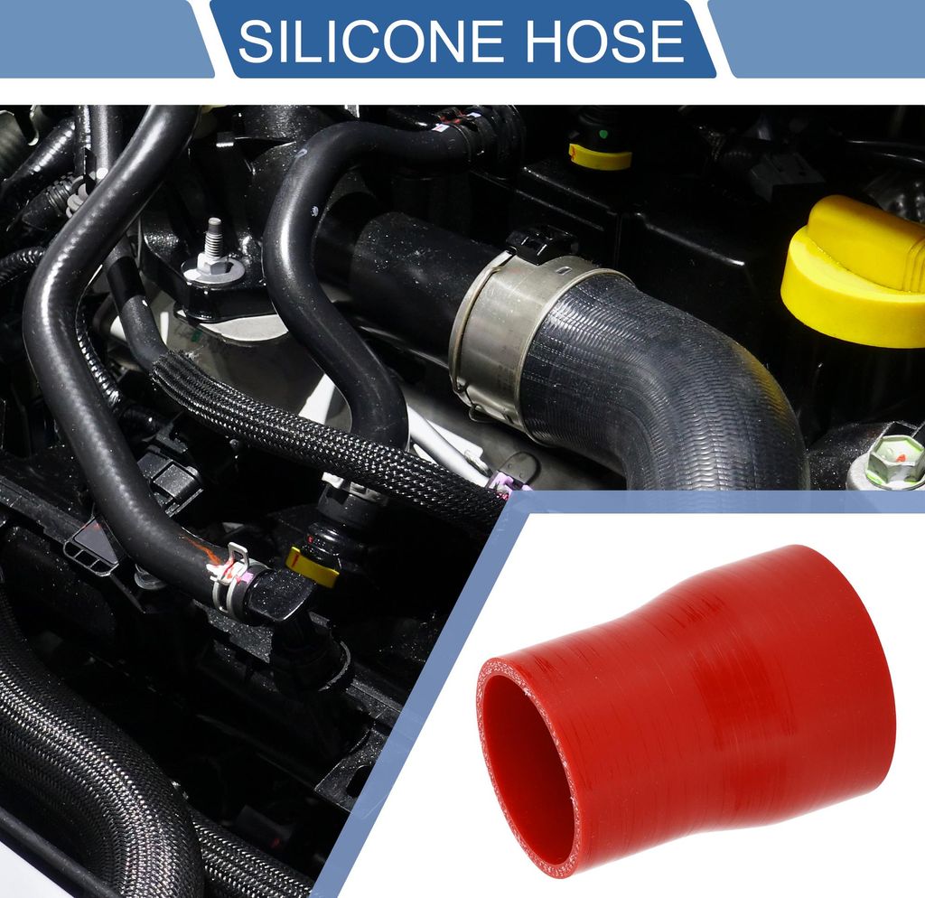 1 Stück 57mm/2,24"-70mm/2,76" ID 100mm/3,94" Länge 0 Grad Roter Autosilikonschlauch Kühlmittelschlauch Universal