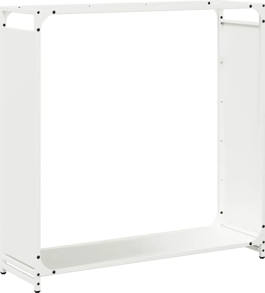 Legnaia da Interno Bianca 90x28x90 - Portalegna Robusto vidaXL Acciaio
