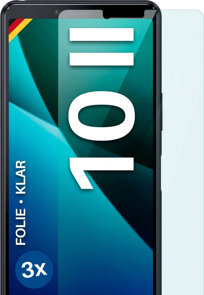 moex 3x Schutzfolie kompatibel mit Sony Xperia 10 II - Displayschutzfolie dünn Folie, Klar