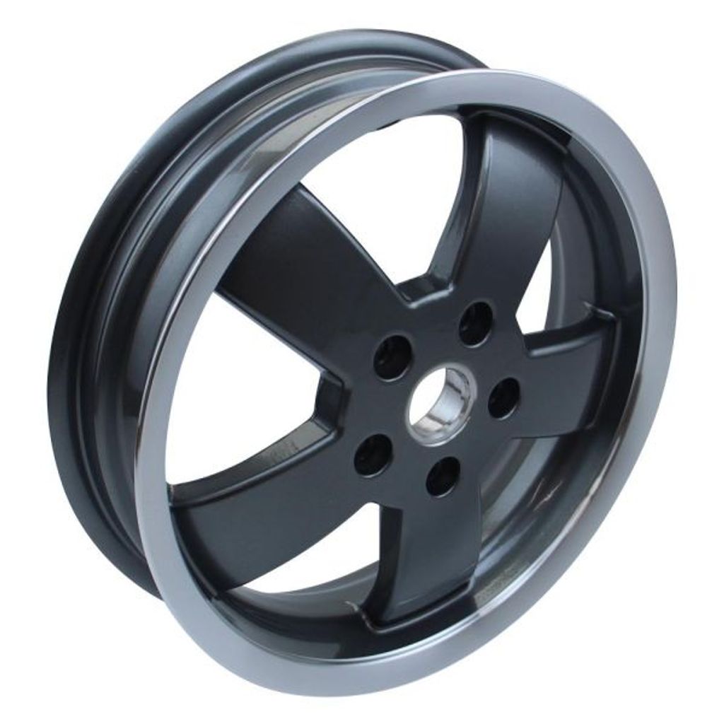 Felge schwarz/silber 3,00x12 Zoll Vespa GTS 300 125 Sondermodell 70 Jahre (vorn alle Baujahre, hinten bis 2016 ohne ABS)