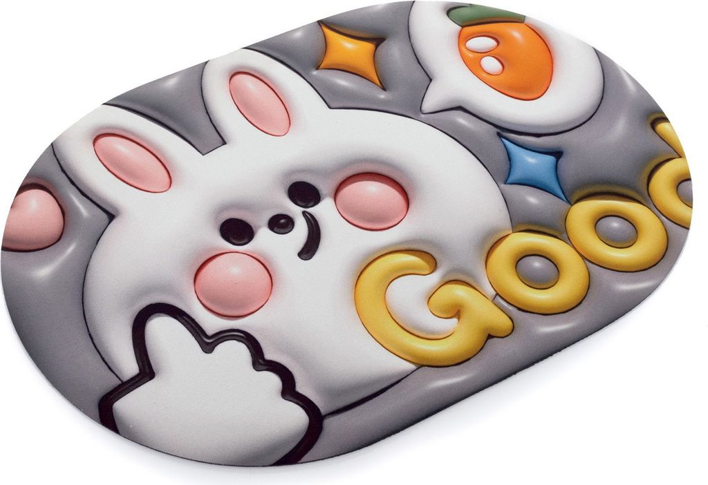 FEBE Badematte 3D Anime Hase Badezimmermatte Badvorleger Badezimmerteppich 58x38 cm Bathroom Mat