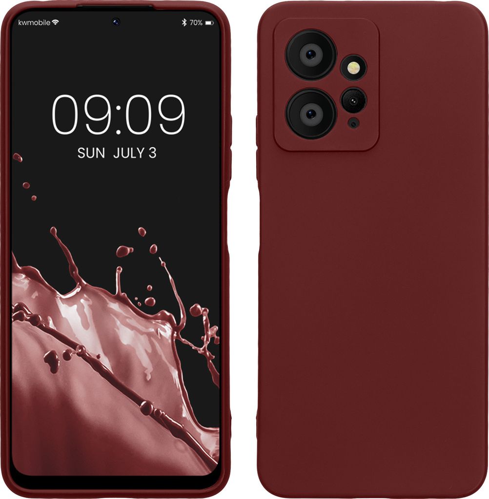 kwmobile Handyhülle kompatibel mit Xiaomi Redmi Note 12 (4G) Hülle - Handy Case aus weichem Silikon in Bordeaux Violett