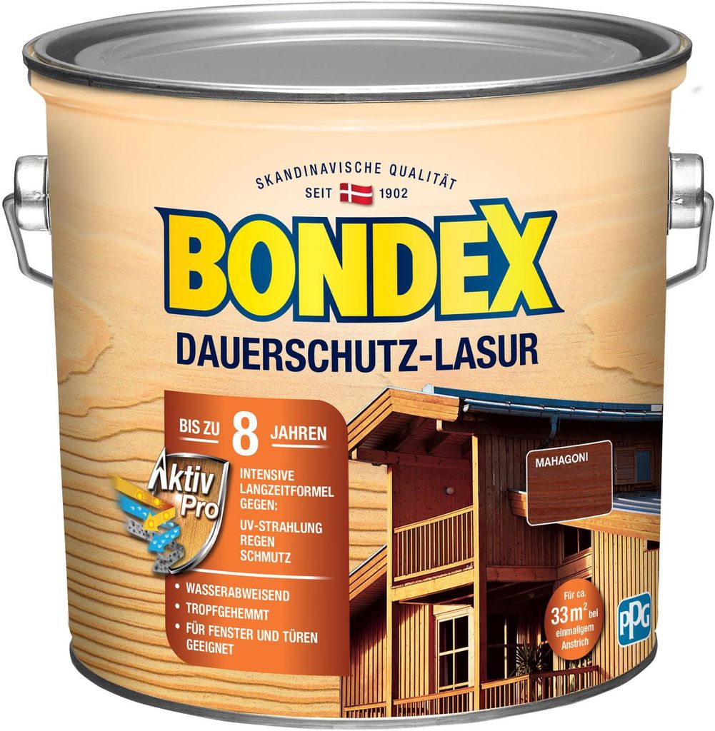 Bondex Dauerschutz Lasur 2,5 L mahagoni Produktbild 