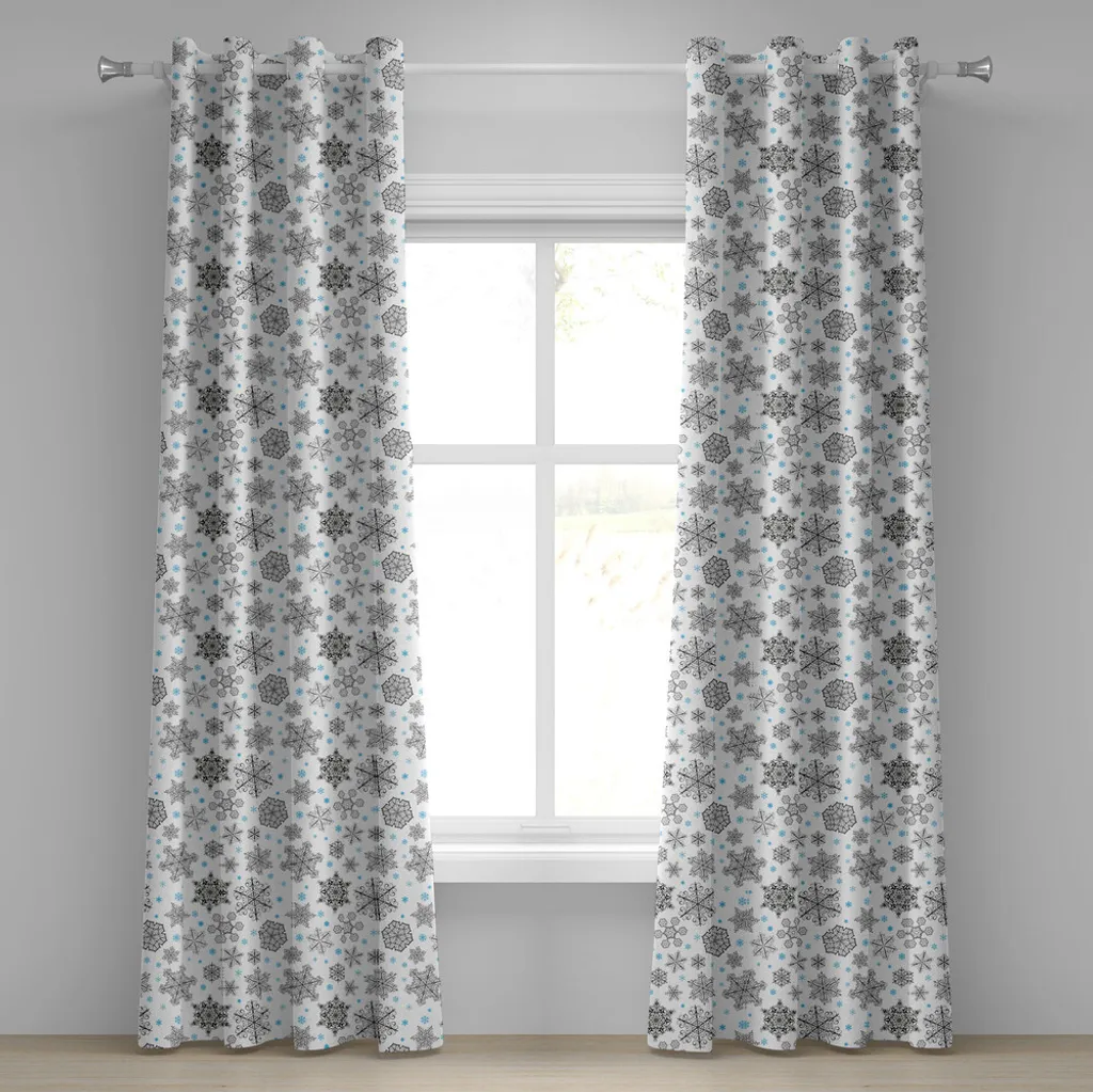 Tende Natale Fiocchi di Neve ABAKUHAUS 280x225 - Blu Notte