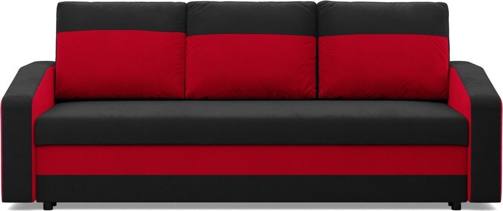 3-Sitzer Sofa ORION, Sofa mit Schlaffunktion, Liegefläche 200x140cm, Schwarz/Marineblau