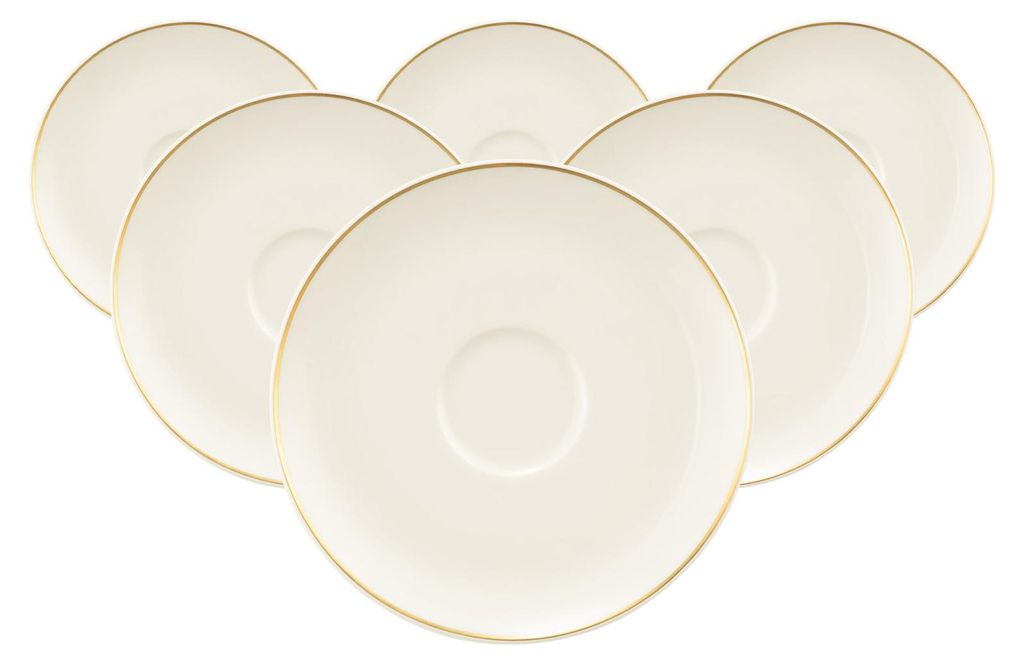 Seltmann Weiden Savona Kombi-Untertasse ø 16 cm Goldlinie 6er Set