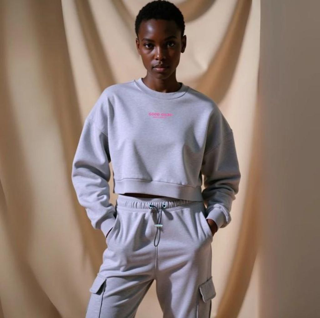 GOOD GIRL BAD HABITS Crew Neck Sweat "GOOD ENOUGH FOR", Farbe grau, Größe L/XL