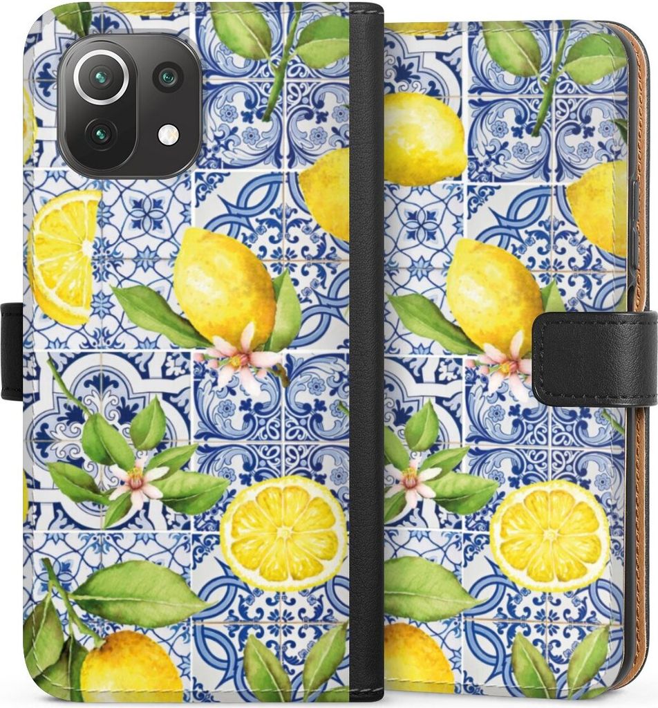 DeinDesign Klapphülle für Xiaomi Mi 11 Lite 5G Handytasche Lederhülle Tasche Griechenland Muster Zitrone