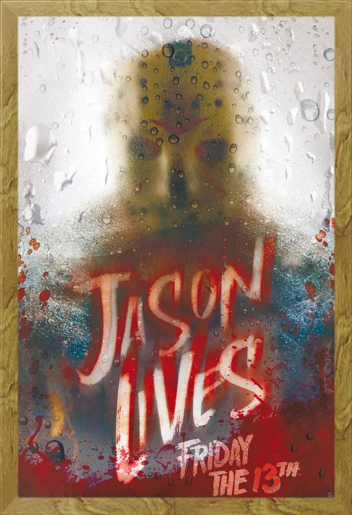 Venerdì 13 Jason Vive Poster 61x91.5 + Cornice Shinsuke MDF Oak