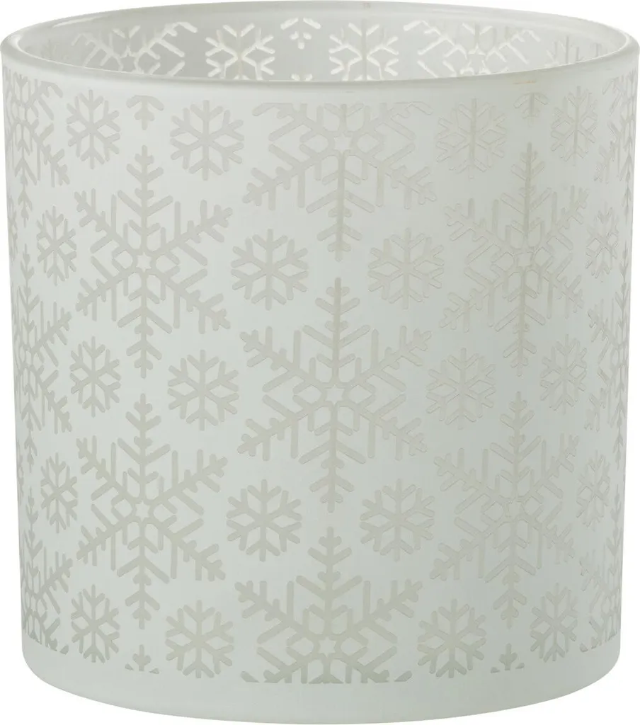 Grand photophore blanc J-Line Neige en verre - Design pur et lumineux