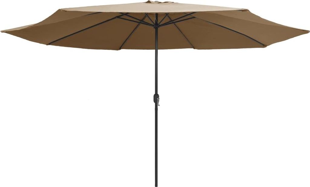 vidaXL Sonnenschirm mit Metall-Mast 390 cm Taupe Produktbild 