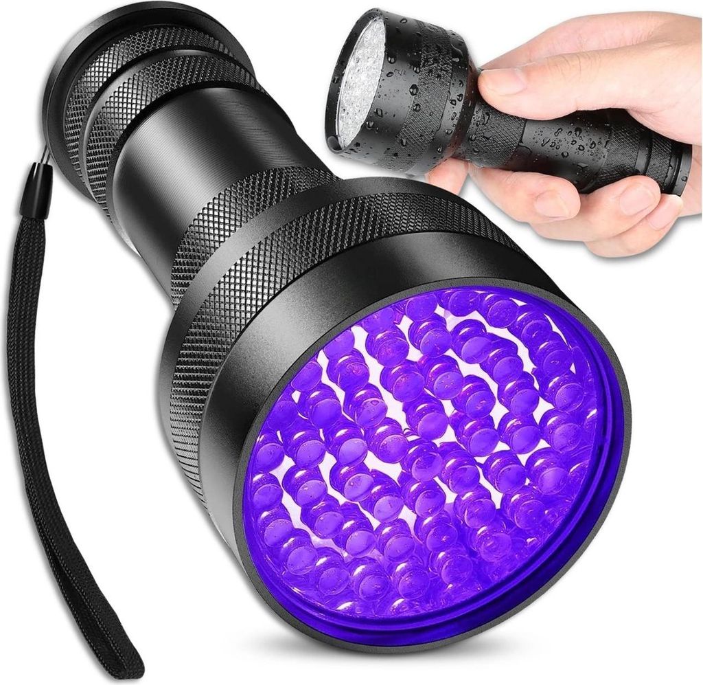UV Taschenlampe 51 LED 395nm Detektor Aluminium schwarz