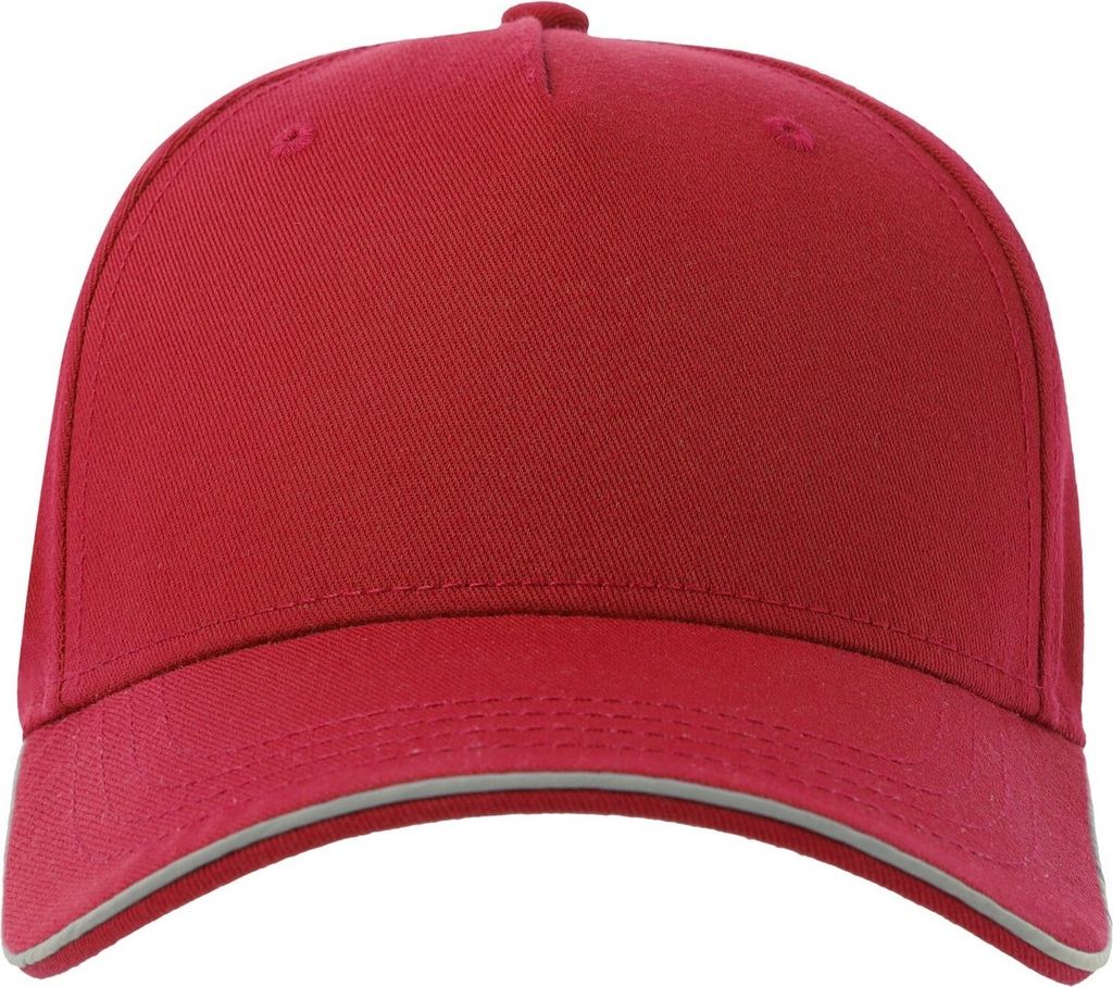 Atlantis - Baseball-Mütze 5 Segmente für Herren/Damen Uni AB625 (Einheitsgröße) (Rot)