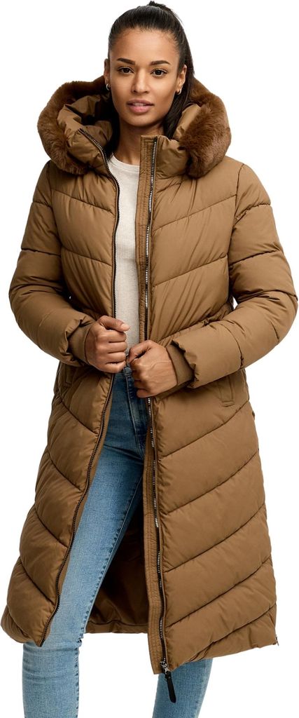 Tazzio Damen Wintermantel F801 (Camel, S)