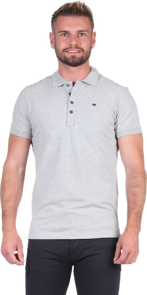Diesel Herren Poloshirt Polohemd Polo Shirt Pique kurzarm Hemd Model: T-Heal, Farbe: Grau, Größe: XL