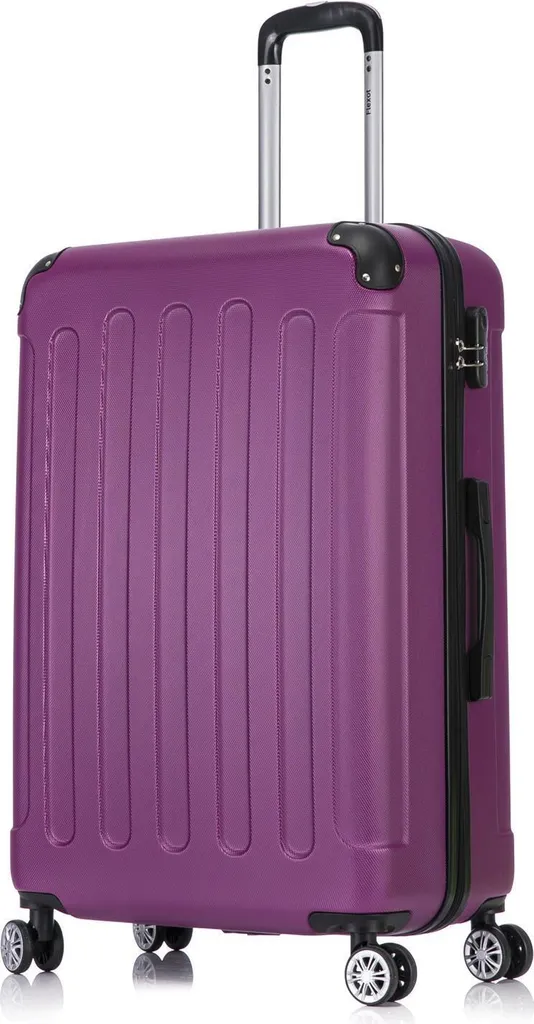Valigia Rigida Flexot F-2045 Taglia XL - Trolley Melanzana Antifurto