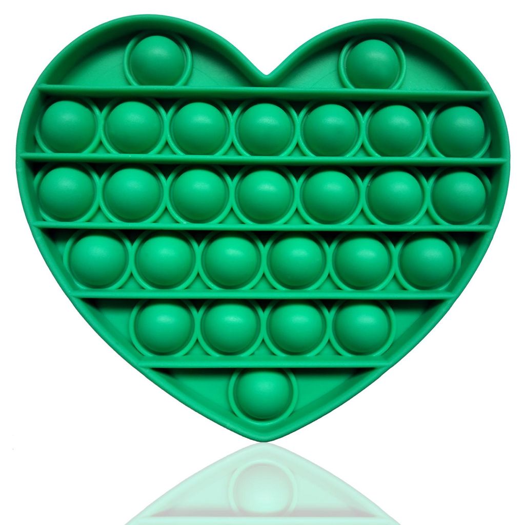 Fidget Toy Push Pop Bubble - Anti Stress Spielzeug - Herz Grün