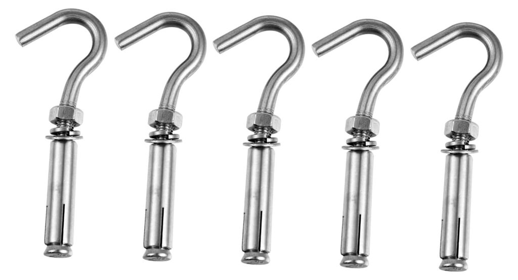 5 Stück Edelstahl Garderobenhaken Offene Haken Spreizdübel Ankerbolzen für Maschinenbau Robust und Langlebig Einfache Installation