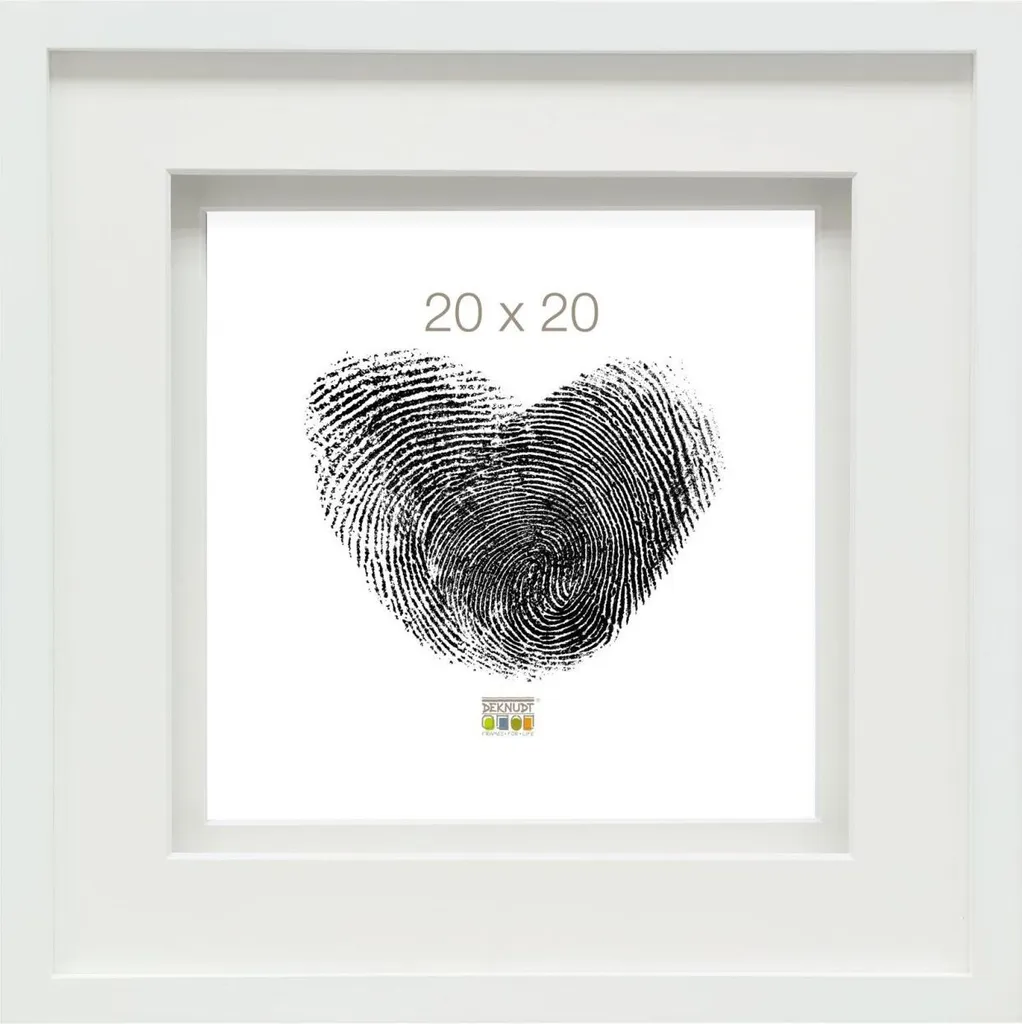 Cornice Legno Bianco 20x20 con Passepartout | Regalo Emozionale s67nk - 1