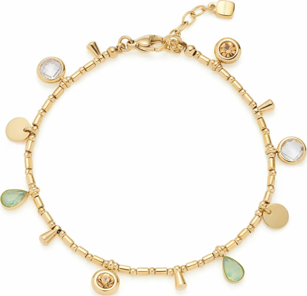 Bracelet Leonardo Ella avec pendentifs dorés en acier inoxydable IP Or