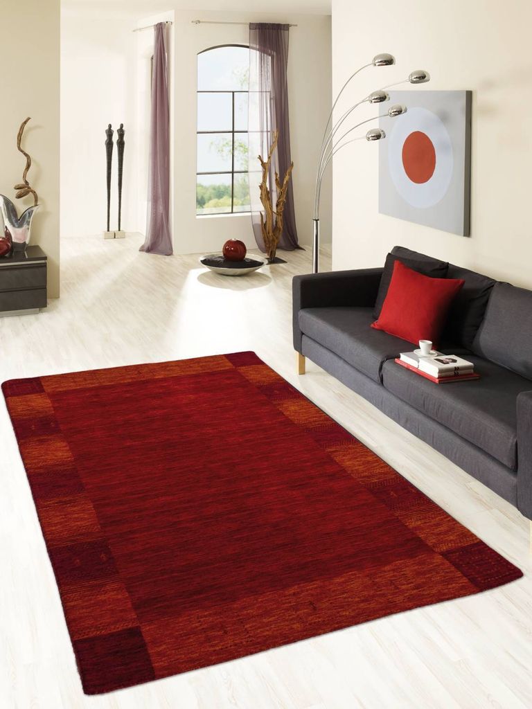 Teppich NONZA BORDÜRE | Farbe: Rot; Größe: 70 x 140 cm | strapazierfähig und leicht zu reinigen | Wohnzimmer | Schlafzimmer