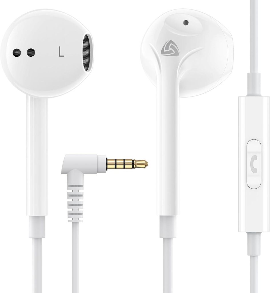LUDOS Zenith In-Ear Kopfhörer mit Kabel und Mikrofon – 3,5 mm Klinke, klarer Stereosound, Bassstark, Kompatibel mit iPhone, iPad, Samsung, Laptop