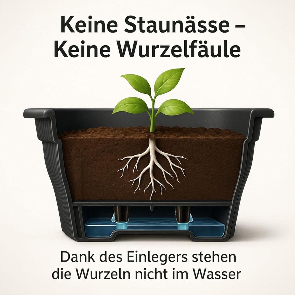 2x Blumenkasten 80cm Balkonkasten mit Wasserspeicher