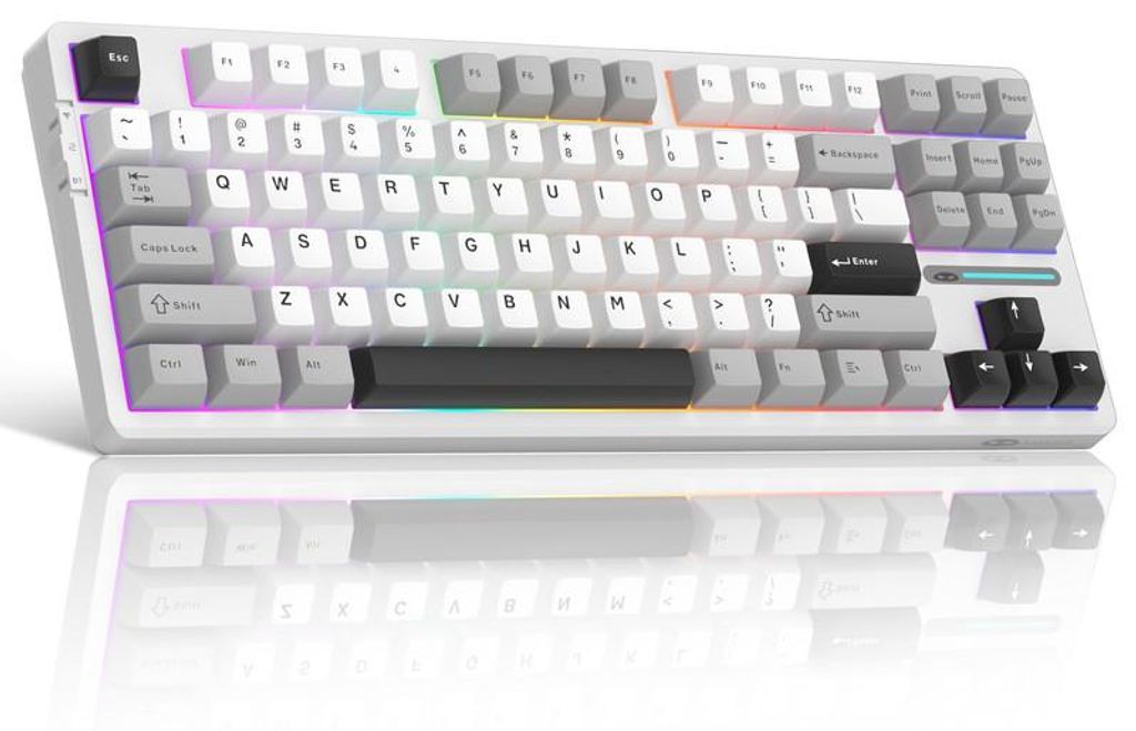 Tri-Mode Mechanische Tastatur 87 Tasten, RGB, Hot-Swap, 8000mAh Akku, Bluetooth/2.4G/USB, Gasket Mount, Gaming-Tastatur, Leise Gaming Keyboard
