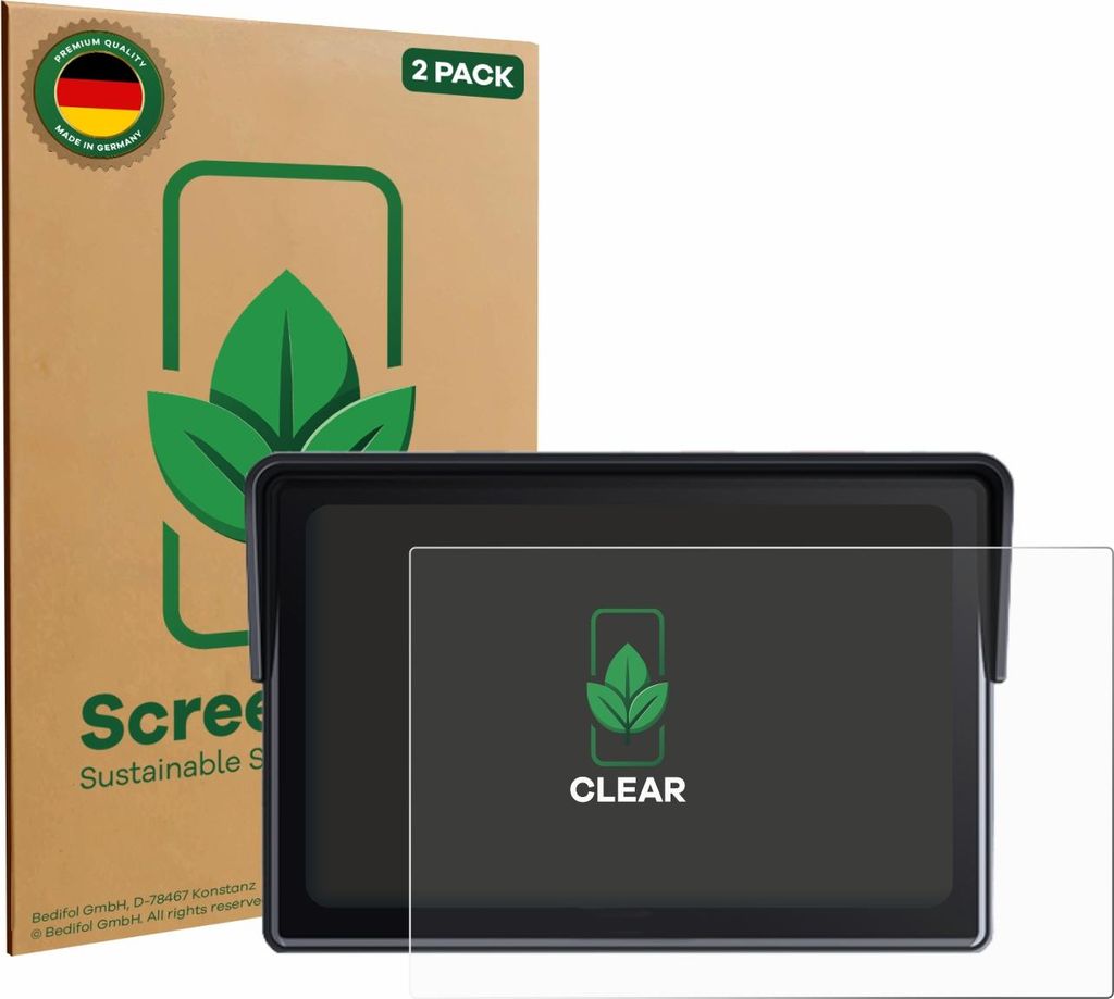 2x ScreenLeaf Schutzfolie für Wonsidary W522 5" nachhaltiger Displayschutz Display Schutz Folie Klar Transparent