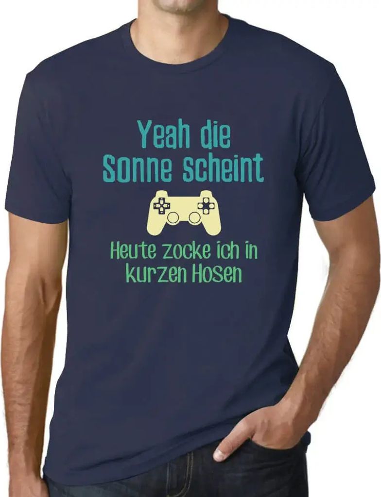 Herren Grafik T-Shirt Sonne Zocker Gamer Lustiges Öko-Verantwortlich Vintage Jahrgang Kurzarm Lustige Druck Geburtstag Geschenk Mann