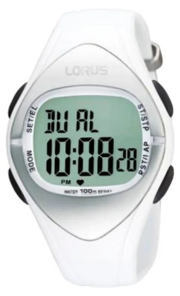 Lorus R2301FX9 : Montre avec affichage LCD lumineux et silicone flexible