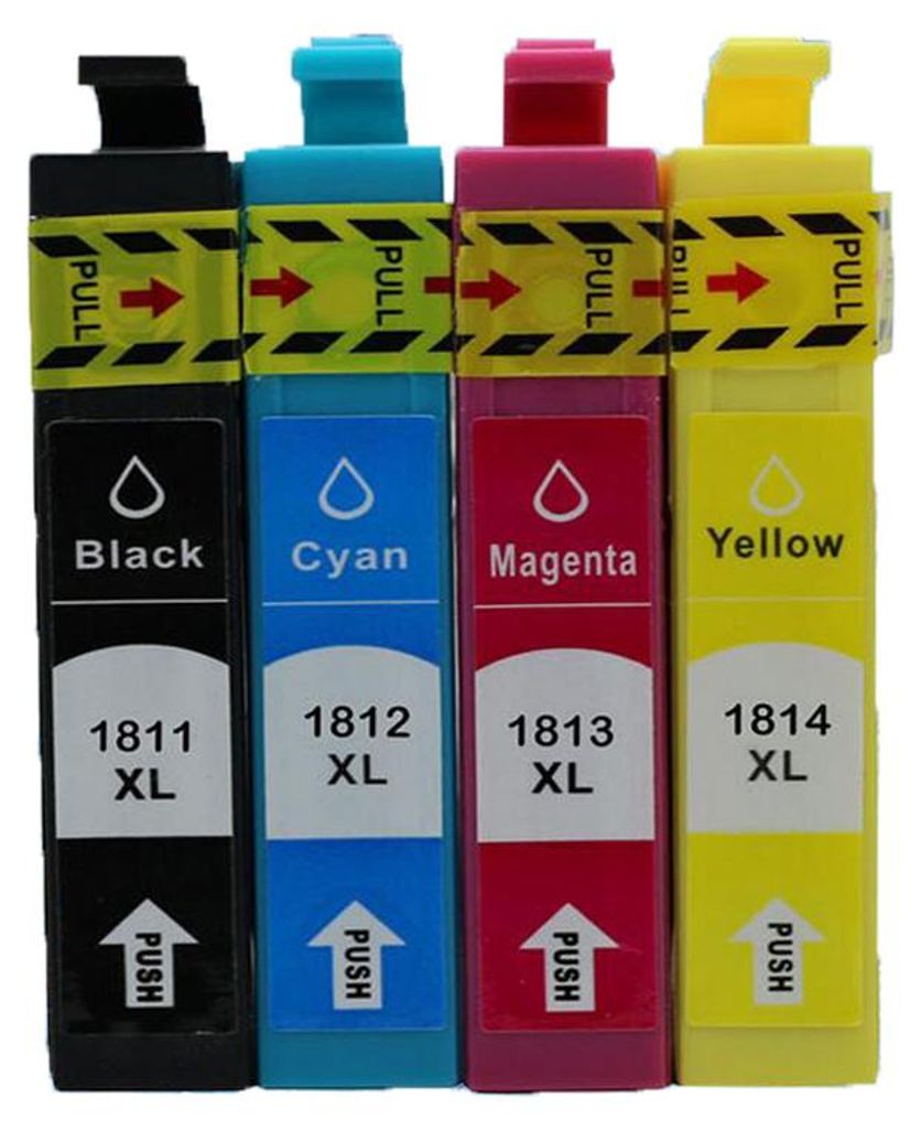 4 cartouches d'encre compatibles avec Epson T1811, T1812, Image du produit 
