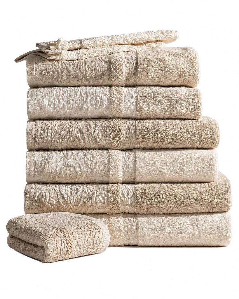 Premium Handtücher aus Portugal – 600 GSM Frottier – Baumwolle & Leinen – Waschhandschuh, Gästetuch, Handtuch, Duschtuch & Badetuch