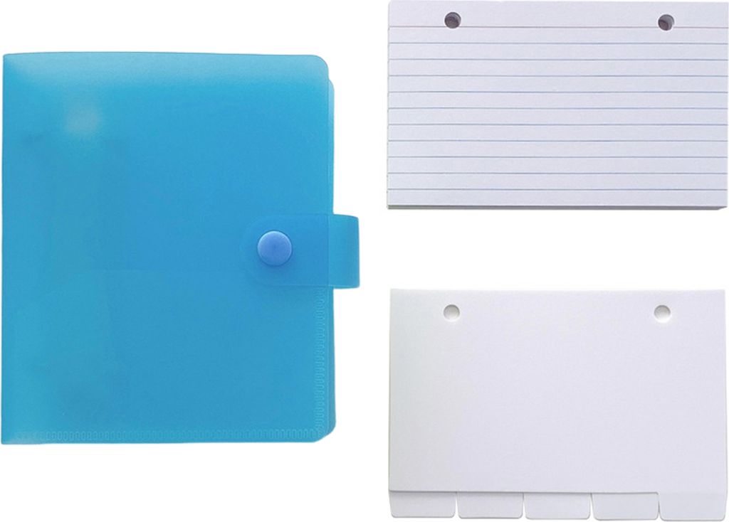 Linierte Karteikarten mit Ringbuchhalter, vorgestanztes Lochdesign, kompakte Größe, tragbar, weit verbreitetes Set linierter Karteikarten