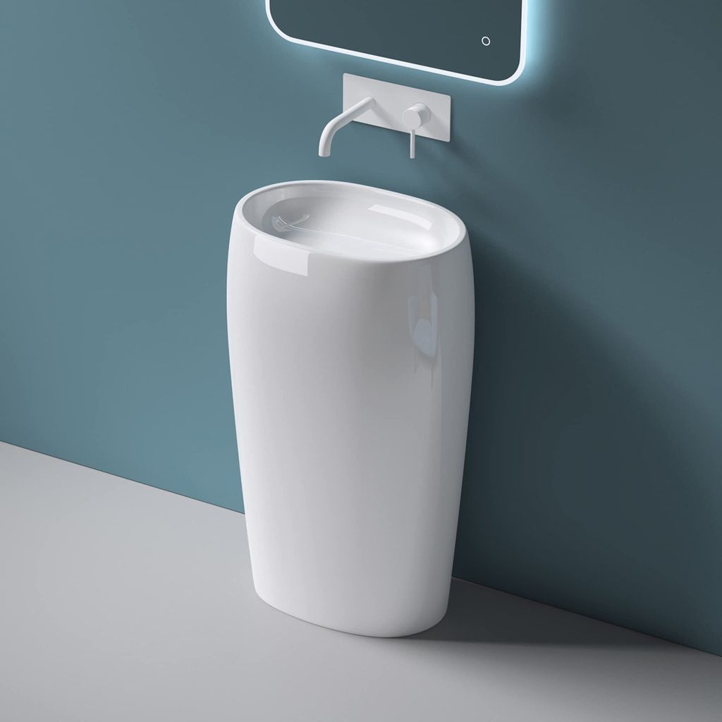 Mai & Mai Design Standwaschbecken freistehend in weiß, aus Produktbild 