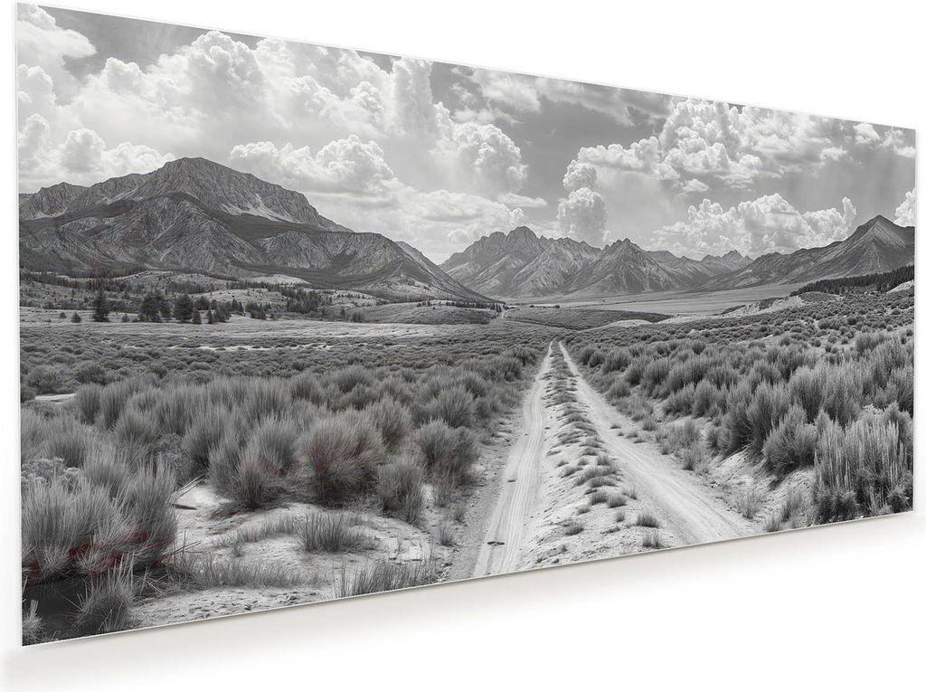 Glasbild 120x60cm in XXL für Wohnzimmer, Schlafzimmer Motiv Gebirgspanorama